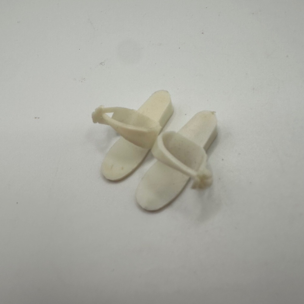 Vintage Tammy Doll White Sandals T-Strap Shoes Japan Ideal Toy Company 1960s
